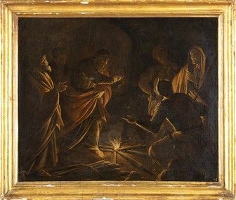 PITTORE FIAMMINGO, PRIMA META&#8217; DEL XVII SECOLO : Allegoria dell'Inverno (o La negazione di Pietro) ...  - Auction Dipinti, disegni, sculture e oggetti di antiquariato dal XV al XIX secolo - Bertolami Fine Art - Casa d'Aste