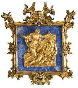 MANIFATTURA ROMANA E SCULTORE ROMANO, PRIMI DECENNI DEL XVIII SECOLO : Cornice in bronzo cesellato e dorato, a bordo frastagliato con ricco ornato a v...  - Auction Dipinti, disegni, sculture e oggetti di antiquariato dal XV al XIX secolo - Bertolami Fine Art - Casa d'Aste