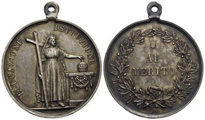 Stato Pontificio. Gregorio XVI (1831 - 1846). Medaglia al Merito Scolastico. Ag (39mm; 23,17 G). ...