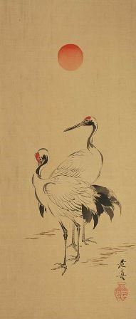 Shibata Zeshin              
(1807-1891)

Coppia di gru...