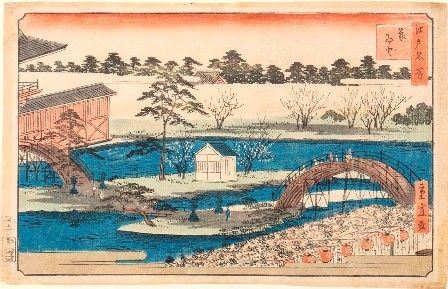 Utagawa Hiroshige II
(1826-1869)

I due ponti gemelli a Kameido Tenjin, 1859...