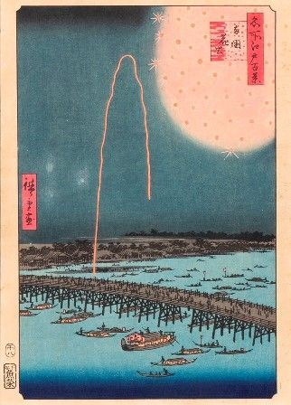 Utagawa Hiroshige
(1797-1858)

Fuochi d'artificio a Ryogoku, 1858...  - Auction Arte Asiatica e Bonsai - Bertolami Fine Art - Casa d'Aste