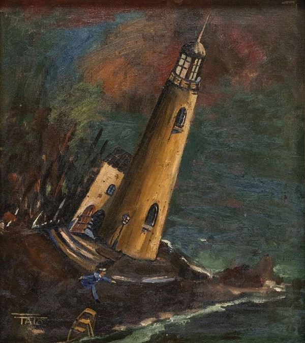 GUGLIELMO SANSONI TATO : Faro...  - Auction ARTE MODERNA E CONTEMPORANEA DAL XIX AL XXI SECOLO Con una sezione dedicata all’arte a Roma tra le due guerre - Bertolami Fine Art - Casa d'Aste