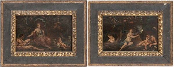 SCUOLA DI PRAGA, FINE XVI / INIZI XVII SECOLO : Coppia di scene mitologiche...  - Auction Dipinti, disegni, sculture e oggetti di antiquariato dal XV al XIX secolo - Bertolami Fine Art - Casa d'Aste