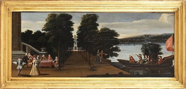 Trattenimento nel giardino di una villa...  - Auction Dipinti, disegni, sculture e oggetti di antiquariato dal XV al XIX secolo - Bertolami Fine Art - Casa d'Aste