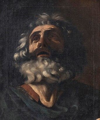 Giacinto Brandi : Testa di uomo barbuto...  - Auction Dipinti, disegni, sculture e oggetti di antiquariato dal XV al XIX secolo - Bertolami Fine Art - Casa d'Aste