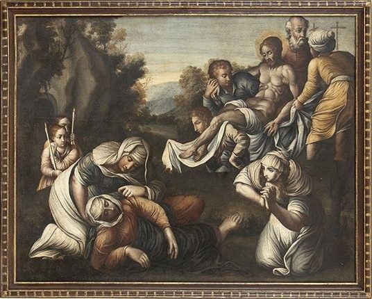 SCUOLA EMILIANA, FINE XVI / INIZIO XVII SECOLO : Deposizione di Cristo...  - Auction Dipinti, disegni, sculture e oggetti di antiquariato dal XV al XIX secolo - Bertolami Fine Art - Casa d'Aste