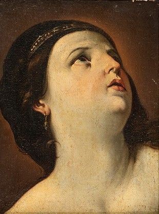 Guido Reni : Volto femminile...  - Asta Dipinti, disegni, sculture e oggetti di antiquariato dal XV al XIX secolo - Bertolami Fine Art - Casa d'Aste