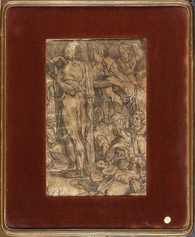 XIX SECOLO - Copia parziale dalle storie di Mosè sul Sinai disegnate da Domenico Beccafumi p...