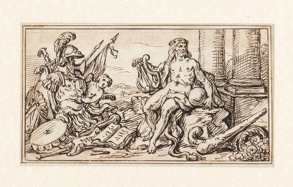 Nicolas Poussin - Scena allegorica con Ercole e Trofei di guerra...