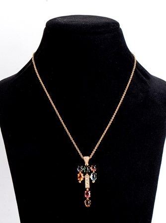 Collana con pendente in diamanti e gemme di colore, manifattura BVLGARI    ...  - Auction Fashion & Luxury, Gioielli, Memorabilia, Militaria, Medaglie e Ordini Cavallereschi - Bertolami Fine Art - Casa d'Aste