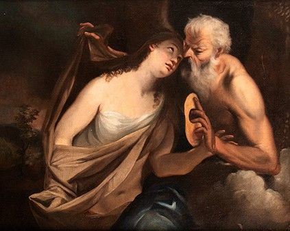 ANTONIO BELLUCCI (Pieve di Soligo, 1654 - 1726), ATTRIBUITO - La notte protegge la Lussuria...