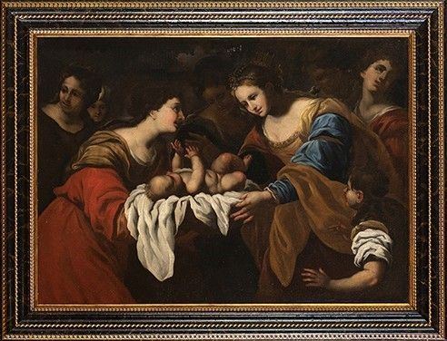 GIAN LORENZO BERTOLOTTO (Genova, 1640 - 1721) ATTRIBUITO : Ritrovamento di Mosè...  - Auction Dipinti, disegni, sculture e oggetti di antiquariato dal XV al XIX secolo - Bertolami Fine Art - Casa d'Aste