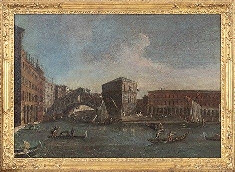 SCUOLA VENEZIANA, FINE XVIII SECOLO - Veduta del Ponte di Rialto...