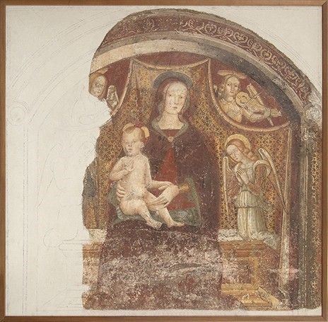 SCUOLA CENTRO ITALIANA, XV SECOLO - Madonna con Bambino in trono e angeli...