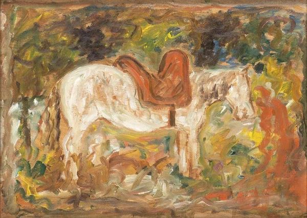 GIUSEPPE CESETTI : Cavallino bianco n° 23 ...  - Asta ARTE MODERNA E CONTEMPORANEA DAL XIX AL XXI SECOLO Con una sezione dedicata all’arte a Roma tra le due guerre - Bertolami Fine Art - Casa d'Aste