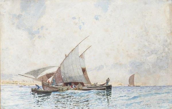 EDUARDO DALBONO
Napoli, 1841 - 1915 : Peschereccio nel Golfo di Napoli...  - Asta ARTE MODERNA E CONTEMPORANEA DAL XIX AL XXI SECOLO Con una sezione dedicata all’arte a Roma tra le due guerre - Bertolami Fine Art - Casa d'Aste