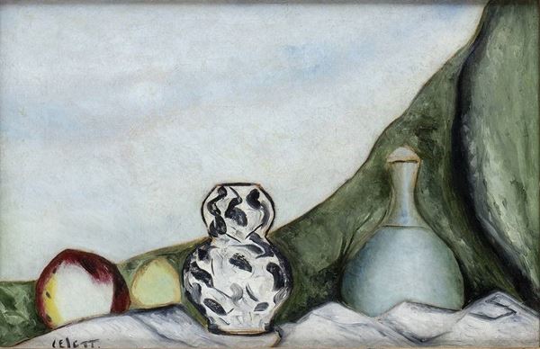 GIUSEPPE CESETTI : Natura morta con bicchiere e frutta...  - Auction ARTE MODERNA E CONTEMPORANEA DAL XIX AL XXI SECOLO Con una sezione dedicata all’arte a Roma tra le due guerre - Bertolami Fine Art - Casa d'Aste