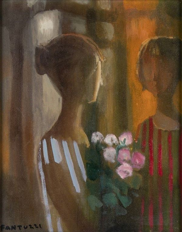 ELIANO FANTUZZI
Modena, 1909 - Verona, 1987 - Donne con rose...