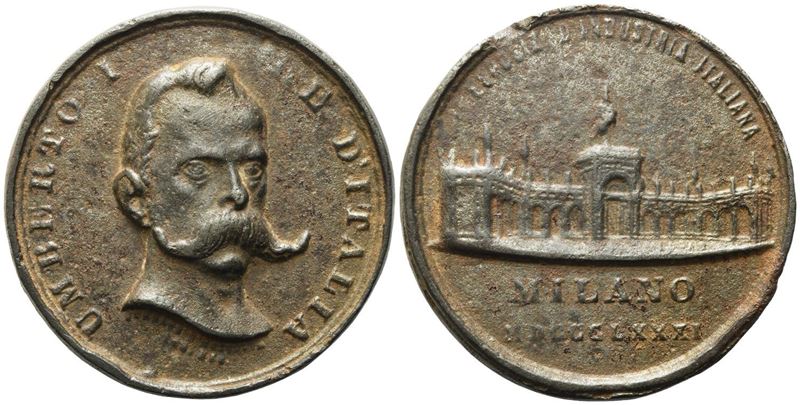 Regno D'italia. Umberto i (1878 - 1900). Medaglia per L'esposizione Industria Italiana di Milano ...