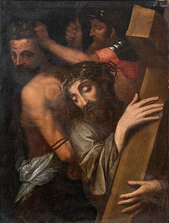 Scuola fiamminga, seconda met&#224; XVII secolo - Cristo portacroce...