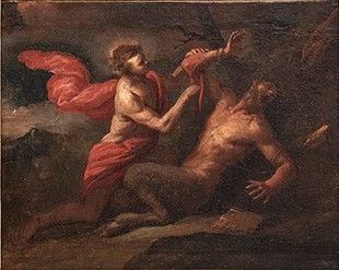 DAVID DE HAEN (Amsterdam, 1585 - Roma, 1622), ATTRIBUITO : Apollo e Marsia...  - Asta Dipinti, disegni, sculture e oggetti di antiquariato dal XV al XIX secolo - Bertolami Fine Art - Casa d'Aste