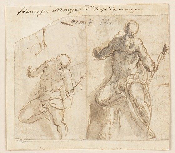 Due studi di nudo maschile (Nettuno?)...
