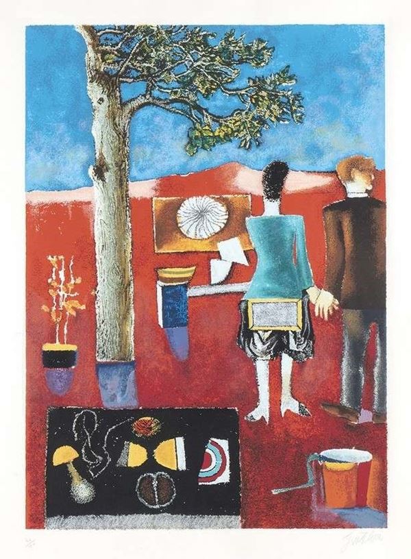 FRANCO GENTILINI : Les fiancés dans le jardin, Anni ‘70...  - Auction ARTE MODERNA E CONTEMPORANEA DAL XIX AL XXI SECOLO Con una sezione dedicata all’arte a Roma tra le due guerre - Bertolami Fine Art - Casa d'Aste