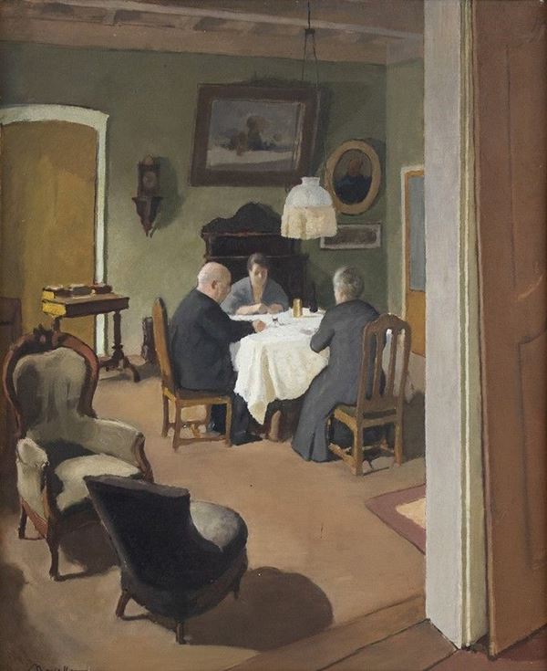 GIUSEPPE NOVELLO : Dopo la cena...  - Auction ARTE MODERNA E CONTEMPORANEA DAL XIX AL XXI SECOLO Con una sezione dedicata all’arte a Roma tra le due guerre - Bertolami Fine Art - Casa d'Aste