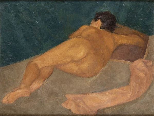 EMANUELE CAVALLI 
Lucera, 1904 - Firenze, 1981 : Nudo Disteso, 1942...  - Asta ARTE MODERNA E CONTEMPORANEA DAL XIX AL XXI SECOLO Con una sezione dedicata all’arte a Roma tra le due guerre - Bertolami Fine Art - Casa d'Aste