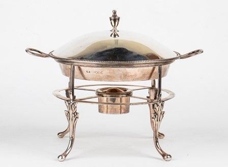 Entrée dish inglese in argento 925/1000 - Londra 1865, argentiere Robert Dicker...