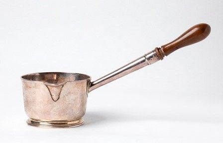 Brandy saucepan scozzese in argento - Edinburgo 1758,  argentiere James Gillila...