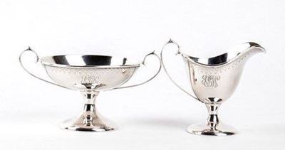 Bricco da latte e zuccheriera in argento 925/1000