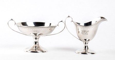 Bricco da latte e zuccheriera in argento