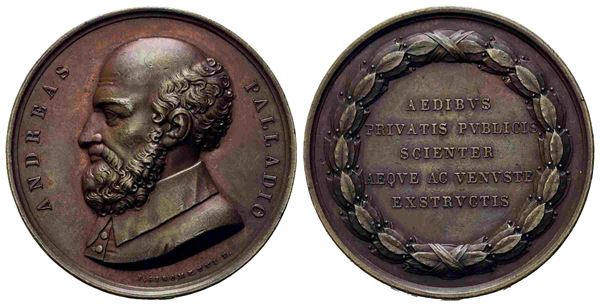 VICENZA. Andrea Palladio (1508-1580). Medaglia commemorativa.  ANDREAS PALLADIO...  - Asta Monete e medaglie moderne Italiane ed Estere - Bertolami Fine Art - Casa d'Aste