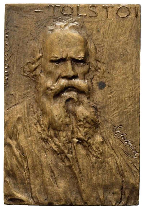 RUSSIA. Lev Nikolayevich Tolstoy (1828-1910). Placchetta uniface. Opus G. Lassi...  - Asta Monete e medaglie moderne Italiane ed Estere - Bertolami Fine Art - Casa d'Aste