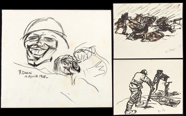 ROMANO DAZZI
Roma, 1905 - La Lima, 1976 : Tre disegni con rappresentazioni di militari, 1918...  - Auction ARTE MODERNA E CONTEMPORANEA DAL XIX AL XXI SECOLO Con una sezione dedicata all’arte a Roma tra le due guerre - Bertolami Fine Art - Casa d'Aste