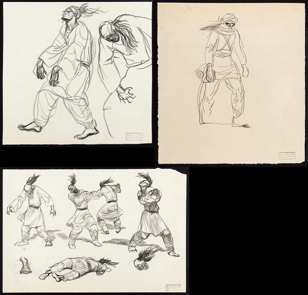 ROMANO DAZZI
Roma, 1905 - La Lima, 1976 : Tre disegni con rappresentazioni di militari libici, 1919...  - Auction ARTE MODERNA E CONTEMPORANEA DAL XIX AL XXI SECOLO Con una sezione dedicata all’arte a Roma tra le due guerre - Bertolami Fine Art - Casa d'Aste