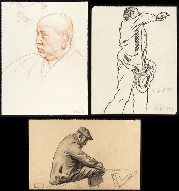 ROMANO DAZZI
Roma, 1905 - La Lima, 1976 : Tre disegni con studio di Uomini, 1919...  - Auction ARTE MODERNA E CONTEMPORANEA DAL XIX AL XXI SECOLO Con una sezione dedicata all’arte a Roma tra le due guerre - Bertolami Fine Art - Casa d'Aste