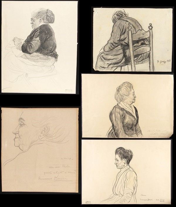 ROMANO DAZZI
Roma, 1905 - La Lima, 1976 : Cinque disegni con studio di Memè ed Elvira, 1919-1920...  - Auction ARTE MODERNA E CONTEMPORANEA DAL XIX AL XXI SECOLO Con una sezione dedicata all’arte a Roma tra le due guerre - Bertolami Fine Art - Casa d'Aste