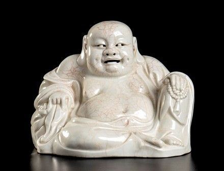 BUDAI IN PORCELLANA 'BLANC DE CHINE'
Cina, XX secolo...  - Auction Arte Asiatica e Tribale - Bertolami Fine Art - Casa d'Aste