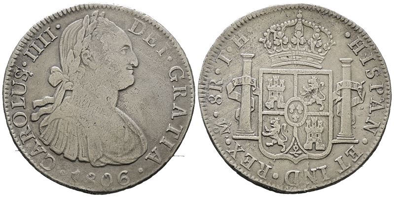 MESSICO. CITTA' DEL MESSICO. Carlo IV. 8 reales 1806. Ag 26,10gr. KM# 109