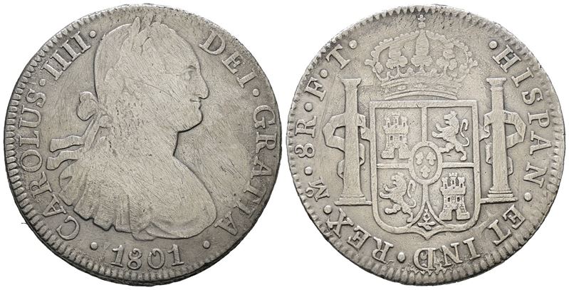MESSICO. CITTA' DEL MESSICO. Carlo IV. 8 reales 1801. Ag 25,50gr. KM# 109