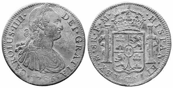 MESSICO. Carlo IV di Borbone (1788-1808). 8 reales 1795 FM. Ag (25.91 g). BB...  - Auction Monete e medaglie moderne Italiane ed Estere - Bertolami Fine Art - Casa d'Aste