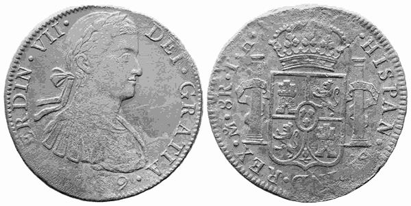 MESSICO. Carlo IV di Borbone (1788-1808). 8 reales 1809 TH.  Ag (24,66 g). Poro...  - Asta Monete e medaglie moderne Italiane ed Estere - Bertolami Fine Art - Casa d'Aste