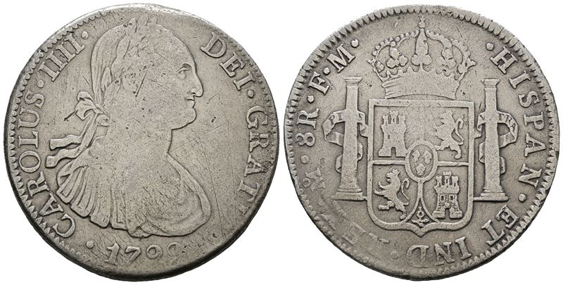 MESSICO. CITTA' DEL MESSICO. Carlo IV. 8 reales 1799. Ag 26,40gr. KM# 109