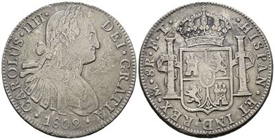 Messico. Citta' del Messico. Carlo IV. 8 Reales 1802. Ag 25,40gr. Km# 109
