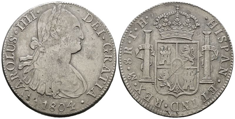 MESSICO. CITTA' DEL MESSICO. Carlo IV. 8 reales 1804. Ag 26,51gr. KM# 109