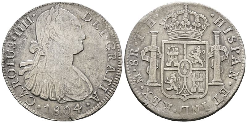 MESSICO. CITTA' DEL MESSICO. Carlo IV. 8 reales 1804. Ag 25,11gr. KM# 109