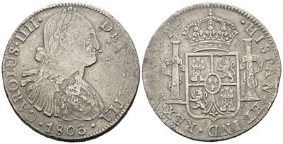 Città del Messico, Carlo IV, 8 Reales 1803, Argento 25,81 gr, KM# 109 Q.BB